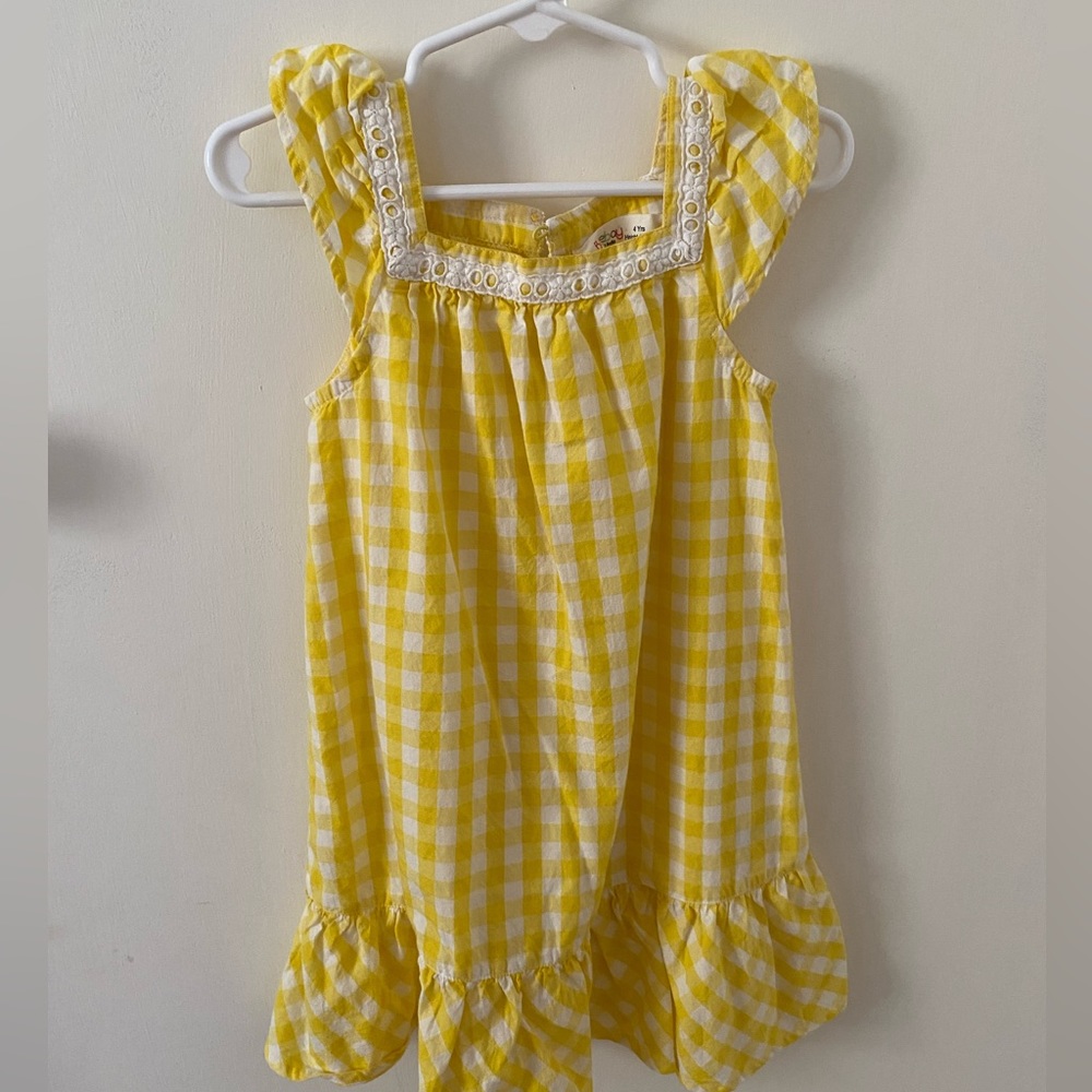 Yellow Gingham A-Line Dress